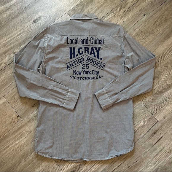 Scotch & Soda Men’s LS Snap Button Up Shirt - Picture 2 of 6